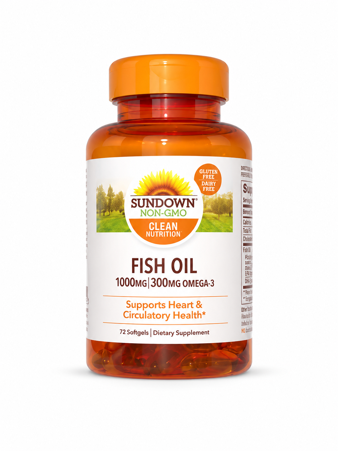 Sundown Fish OIL 1,000MG 72SOFTGELS