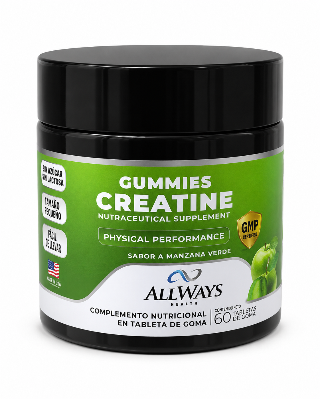 Allways Creatina Gummies 60GOMAS Manzana
